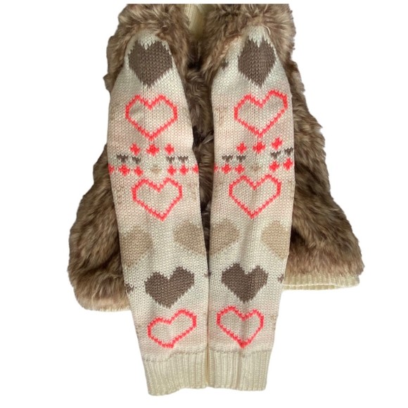 Design by Max Moretti Faux Fur Knit Girl’s Jacket Size 6 Cream - Picture 4 of 8